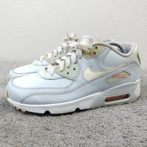 Nike Girls Air Max 90 Girls Size 6Y Running Shoes Low Top Light Blue 833376-406